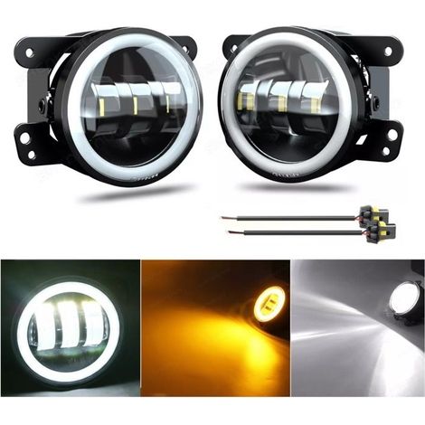 2 Feux Avant Antibrouillard LED 12V 30W Feux Diurnes Clignotant Pare-chocs Compatible avec Nissan Navara Pathfinder Note Pixo (1/4)