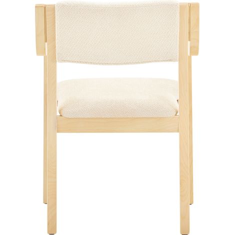 Set di 2 sedie da pranzo con braccioli, legno curvato, tessuto teddy, stile nordico (1/5)