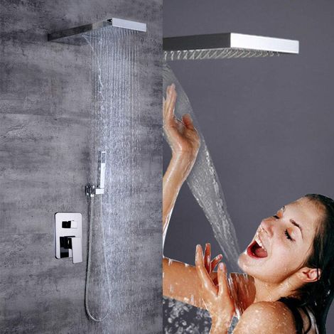 Edelstahl Duscharmatur Set Regendusche Kopfbrause Duschsystem Duschset Messing