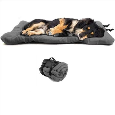 Lit pour Chien Imperméable et Pliable, Facile à Nettoyer, Tapis pour Chien en Tissu Oxford Durable, Adapté aux Canapés, aux Caisses, etc. Convient à Un Usage extérieur, 90x60 cm (Gris) (1/5)