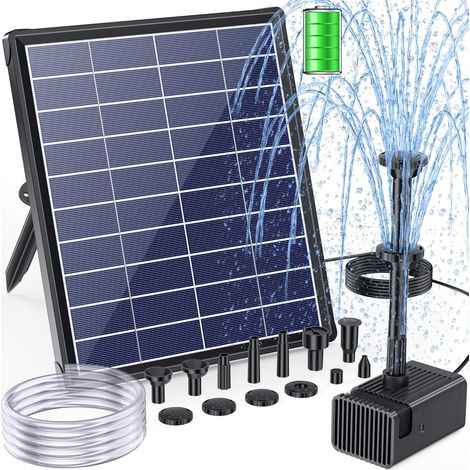 6.5W Solar Pond Pump with Battery Backup 3000mAh for Cloudy Days (1/5)