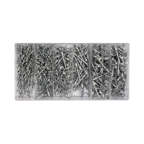 Aluminium Blindnietenset mit Stahldorn 2,4 mm, 3,2 mm, 4 mm, 4,8 mm