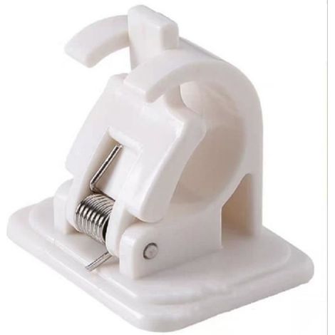Lot de 6 supports de fixation murale pour tringle à rideau - - Blanc - Auto-adhésifs - Aucun perçage requis (1/3)