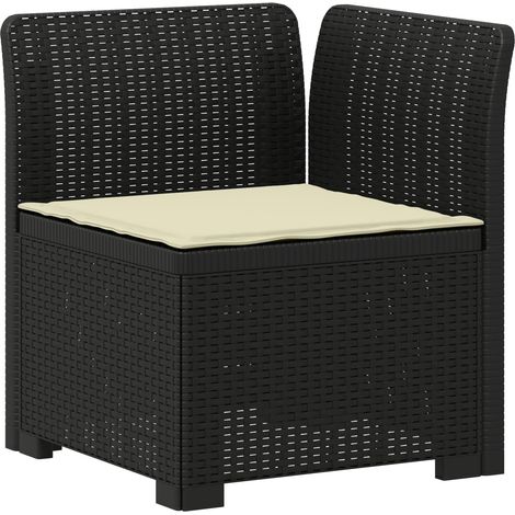 1-Seater Garden Sofa with Cushion Rattan Look PP Anthracite vidaXL (1/5)