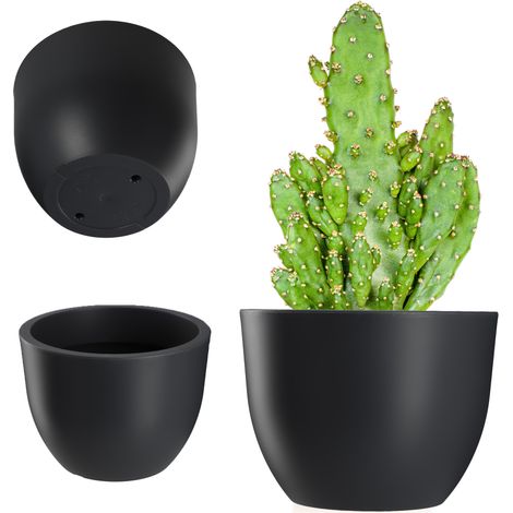 KADAX Blumentopf, Pflanzgefäß aus Kunststoff, rund, 30 cm, Anthrazit