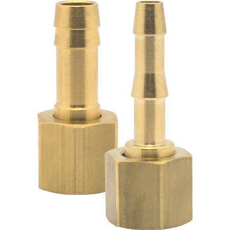 ELMAG Schlauchtülle mit Überwurfmutter, IG 1/4, 9 mm, Messing, 2 Stk. Packung - SB (1/2)