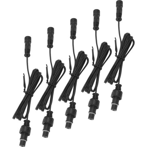 Cable d'extension de lumière de pont de 5 pcs 3,3 pieds 2 broches IP67 Cordon étanche Corlier male Connecteur féminin pour extérieur