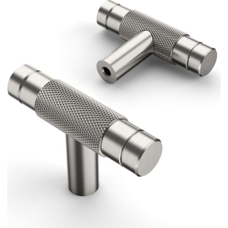 10 Stück T-förmige Schrankknöpfe Silber Türknöpfe für Schränke Küchentürknopf Schrankknöpfe Türknauf Küchengriff Möbelgriff FLITI