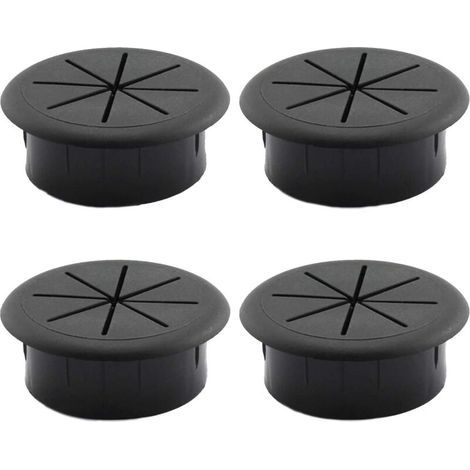 4 pièces Couvercle de Filetage de Câble Table Passe-cable passage Bureau Table Ronds Cache-cable Pour les meubles de bureau table bureau d'ordinateur noir (1/5)