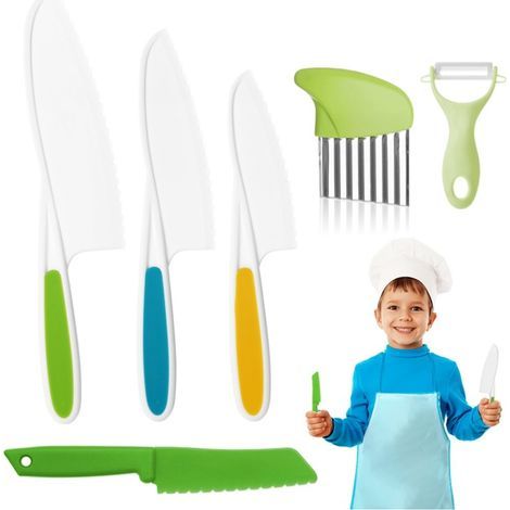 Ensemble de Couteaux de Cuisine Sécurisés pour Enfants - 6 Pièces (1/5)