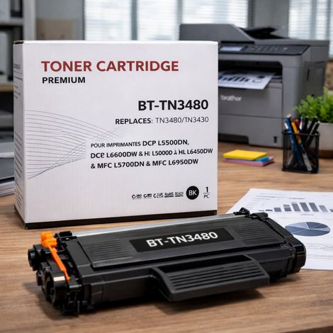 1 Toner Compatibles BROTHER TN3480-TN3430 Imprimantes DCP L5500DN/DCP L6600DW/HL L5000D à HL L6450DW/MFC L5700DN à MFC L6950DW (1/4)