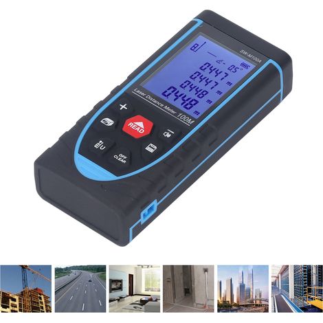 Instrument de mesure de distance, télémètre laser, règle électronique infrarouge portable de haute précision SW-M100A (1/5)