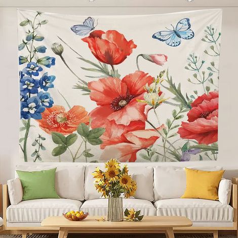Tapisserie rétro style universitaire pour chambre à coucher, décoration intérieure 150x130cm (1/5)