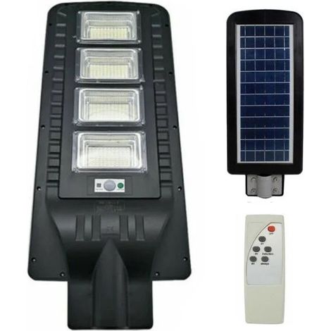 Lampione stradale faro 440 led 180w con pannello solare luce fredda 6500k crepuscolare ip65 (1/5)