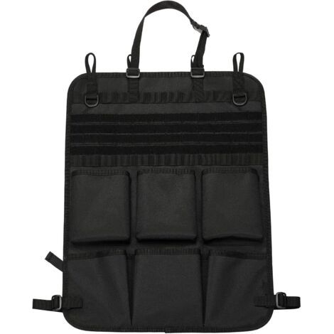 QORVA-Organisateur tactique de siège arrière de voiture, sac suspendu polyvalent extérieur, sac de rangement arrière de siège de voiture, sac de rangement suspendu de camping, noir