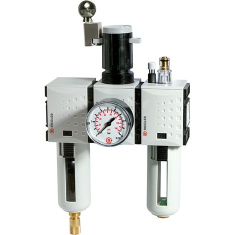 Riegler Wartungseinheit 3-tlg. »FUTURA «, PC, BG 1, G 1/4, 0,5 - 8 bar, VA (1/4)