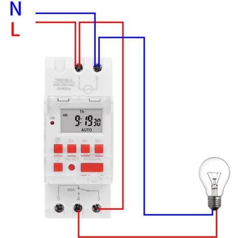 Programmateur Digital 30 A Pour Chauffe-Eau électrique Minuterie LCD 220 V avec Relais Temporisé et Affichage Clair