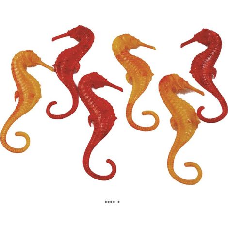 Hippocampes assortis en lot de 6 en Plastique soufflé L 190x50 mm (1/3)