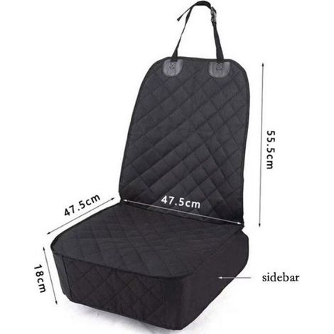 Couverture chien siège auto 47,4x47,5x55,5 cm noir, imperméable, laisse incluse, coussin (1/5)