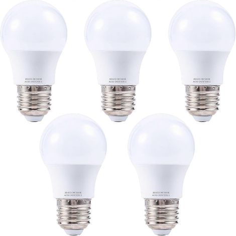 Ampoule LED E27 3W AC85-265V équivalent 30W halogène lot de 5 diffusion 360° 300lm blanc chaud 3000K éclairage domestique (1/5)