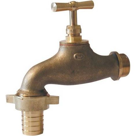 Robinet d'arrosage en laiton brossé avec sortie cannelée 19mm