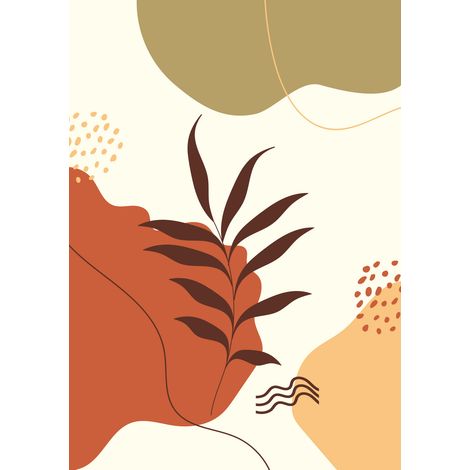 Papier peint panoramique - Feuille Boho - 130 cm x 184 cm (1/2)