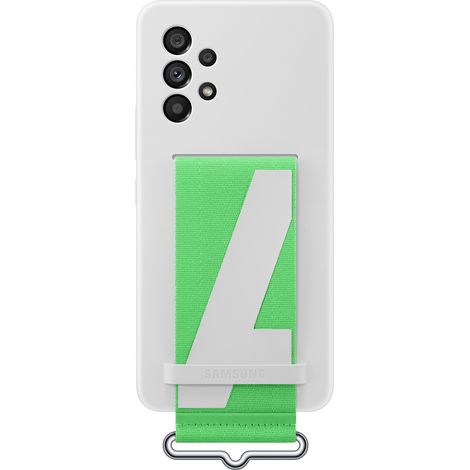 Hülle mit Band für Galaxy A53 5G Strap Silicone Cover weiß (1/5)