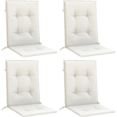 vidaXL Lowback Chair Cushions 4 pcs Melange Cream 100x50x4 cm Fabric