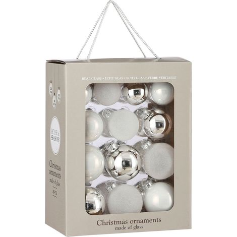 Mica Decorations Ensemble de boules de Noël Blanc H7xl7xL7cm (1/2)