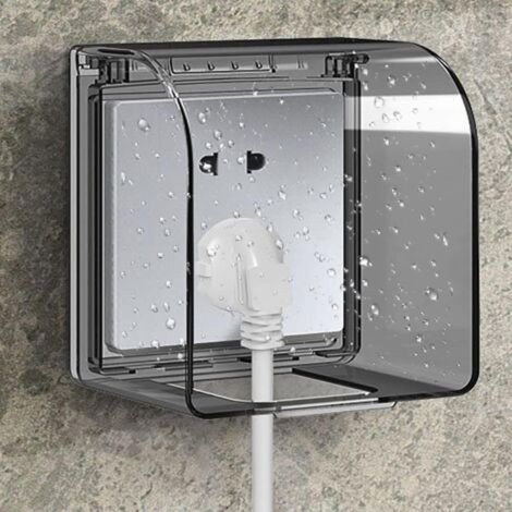 Boîtier de protection étanche pour prise électrique – Installation facile – Convient aux salles de bains et aux cuisines (1/4)