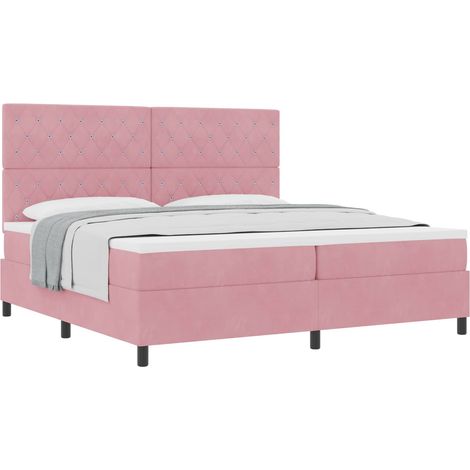 Maison Exclusive - Letto a molle con testiera Rosa 200 x 200 cm Velluto (1/5)