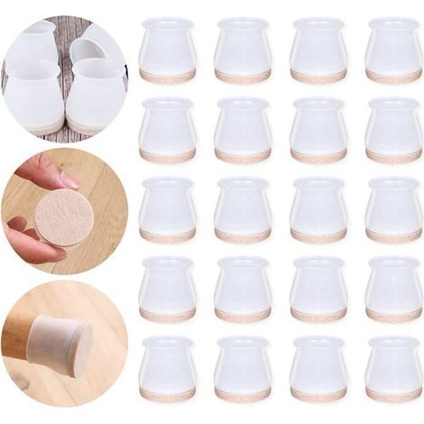 Protecteurs de sol en silicone pour pieds de chaise, 32 housses antidérapantes pour meubles, protège le sol YYV (1/4)