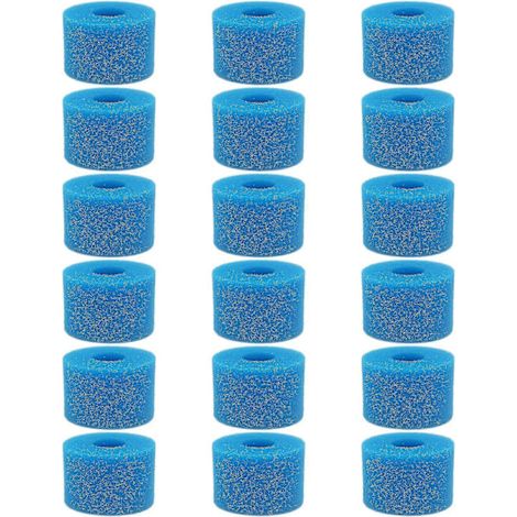 18 filtres en mousse lavables et réutilisables de type S1 pour spa Intex Pure Spa bleu-AquaForge (1/4)