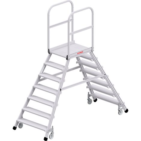 Hymer Podesttreppe fahrbar, beidseitig begehbar, 2x7 Stufen, Standhöhe 1,70 m (1/4)