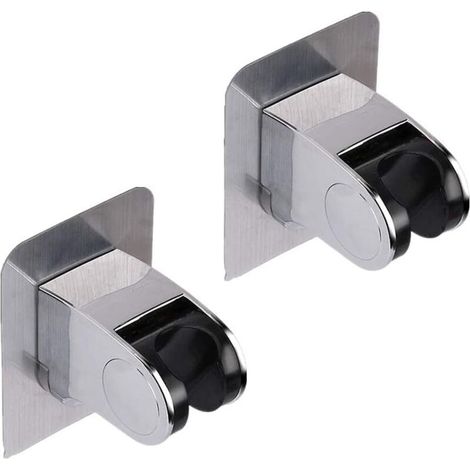 Winkel-Duschhalterung ohne Bohren oder Kleben, 2-teilige, verstellbare Wandhalterung für Duschköpfe, 5 einstellbare Winkel, Barrenform, geeignet für Badezimmer und Hotels