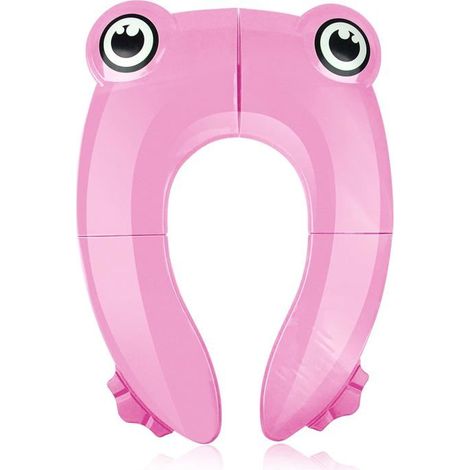 Siège de toilette enfant - 1 unité - Polypropylène - Pliable et hygiénique - Voyage et maison - Rose grenouille (1/5)