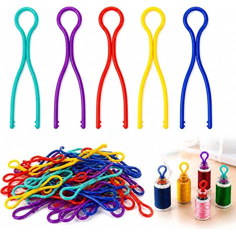 100 Pièces Porte, Bobines de Fil Couture Et Organiseurs de Canette, Porte, Canette pour Bobines, Couleur Vive pour Rangement Et Organisation de Fil, Fil Plastique Durable (1/5)