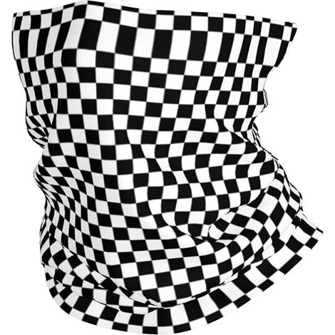 Schwarz-weiß karierter Halswärmer, Staub- und Sonnenschutz-Sturmhaube, wiederverwendbare Masken, Schal und Bandana