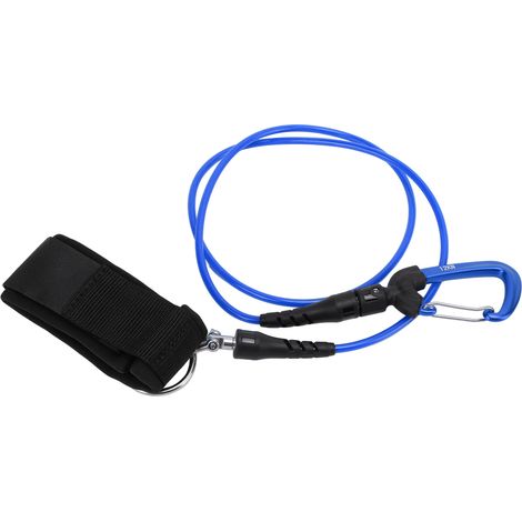 Sicherheitsseil zum Freitauchen mit Handgelenkschlaufe und Karabiner, blaues Fangseil für Unterwassersportarten (1/5)