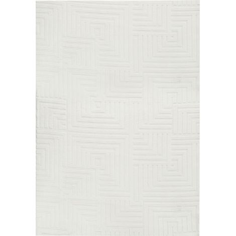 Tappeto da salotto rettangolare in jacquard, 160 x 230 cm, a pelo corto bianco sporco Tamirel (1/5)