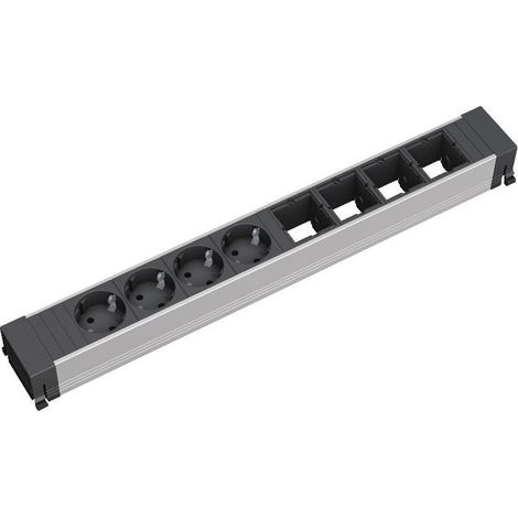 Bachmann 909.007 multiprise noire et argent 8 prises