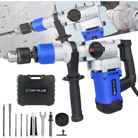 3500W Rotary Hammer Drill Electric Hammer Impact Drilling SDS Plus Demolition Hamme 3 Fuction Electric Breaker,for Cement Wall Dismantling,Wall Excavation of Water and Electricity Wiring