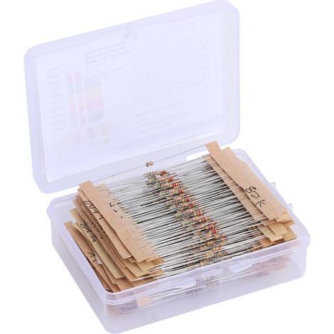 640 Widerstände, 64 Werte, 5 % Kohleschicht, 1 Ω–10 mΩ, 1/6 W, Sortimentsset für DIY-Projekte (1/5)