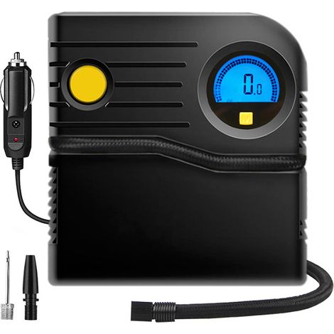 Compresseur À Air 12 V - Pompe Pneus Voiture Électrique Avec Manomètre Numérique - Pour Voiture Vélo Moto SUV - 3,48 M - 1 Pièce (1/5)