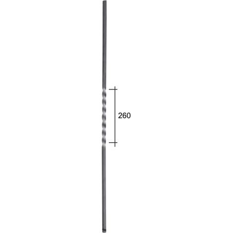 Barra liscia con attorcigliatura al centro - Altezza 950mm quadrata da 14mm - Ferro battuto - Saldatura