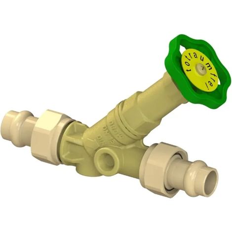 JS Valvola a passaggio totale, con attacco a pressare (filettatura esterna) MULTI, senza scarico, con otturatore non a salire, DN15, diametro di pressatura 15mm, omologato DVGW, 0015821500001