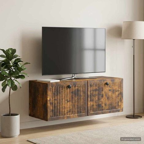 Wandmontierter TV-Schrank Geräucherte Eiche 78,5 x 31 x 30 cm (1/5)