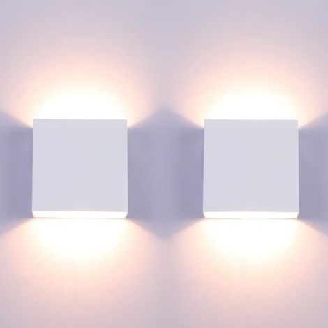 2Pcs Appliques murales LED, 12W IP65 Lamp mural moderne intérieur allumant LED Applique murale 3000K haut et bas lampe-Ywey (1/4)