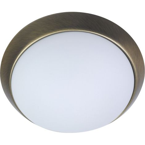 Plafonnier – Bague décorative laiton antique, opale mat, Verre/métal, opal matt, 50 x 50 x 13 cm (1/2)