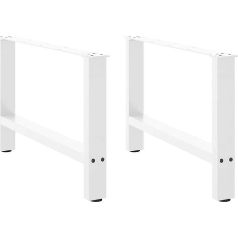 Couchtischbeine Weiß 2 Stk. 70x(42-43) cm Stahl